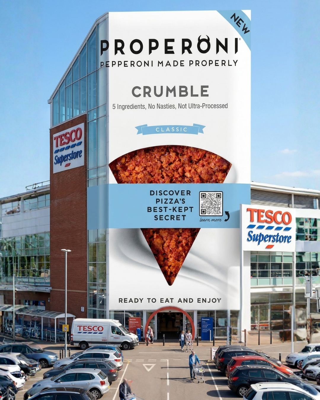 Properly smoky and seriously versatile. PROPERONI® pepperoni crumble has officially landed in Tesco stores nationwide.