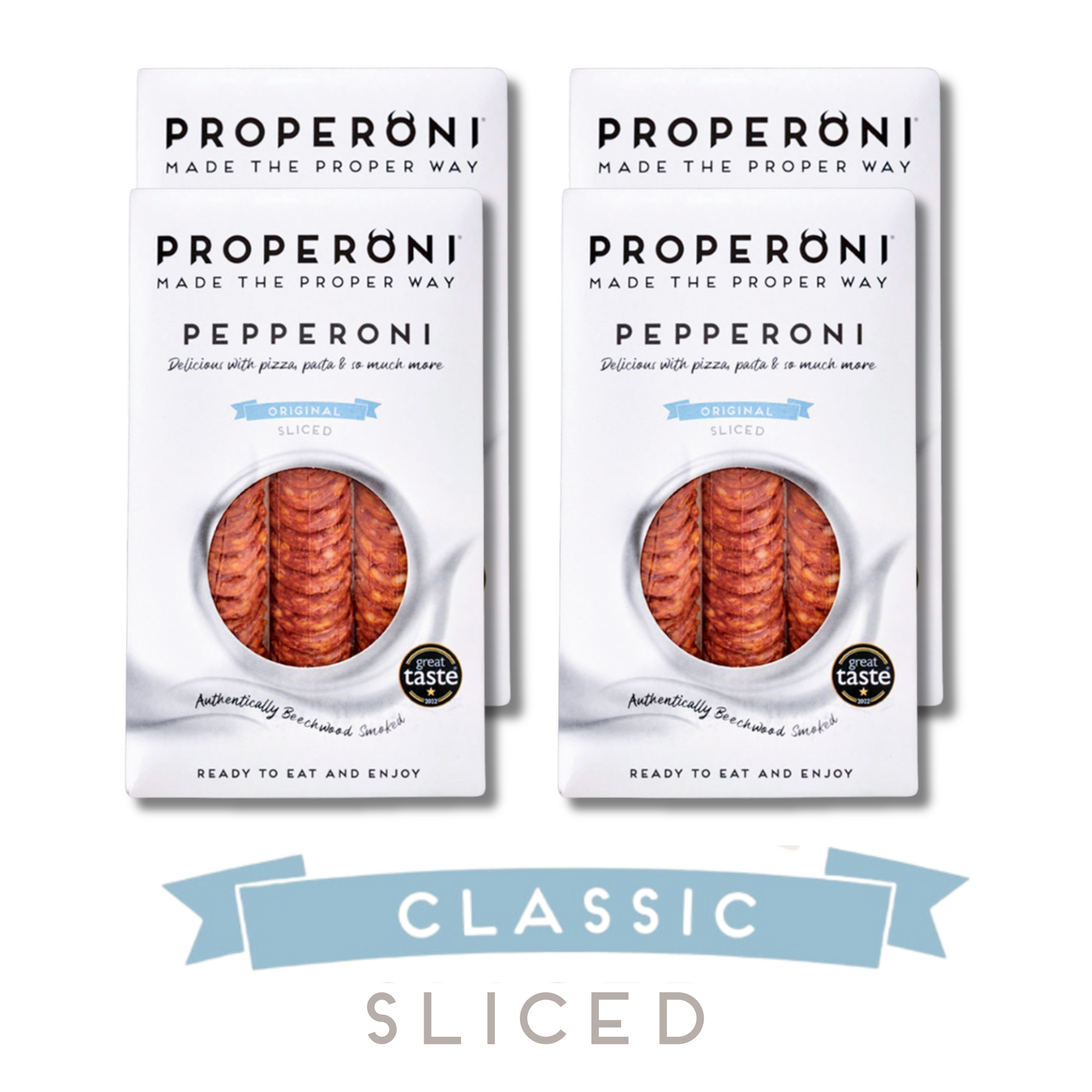 Properoni Classic Sliced Pepperoni 4 x 80g