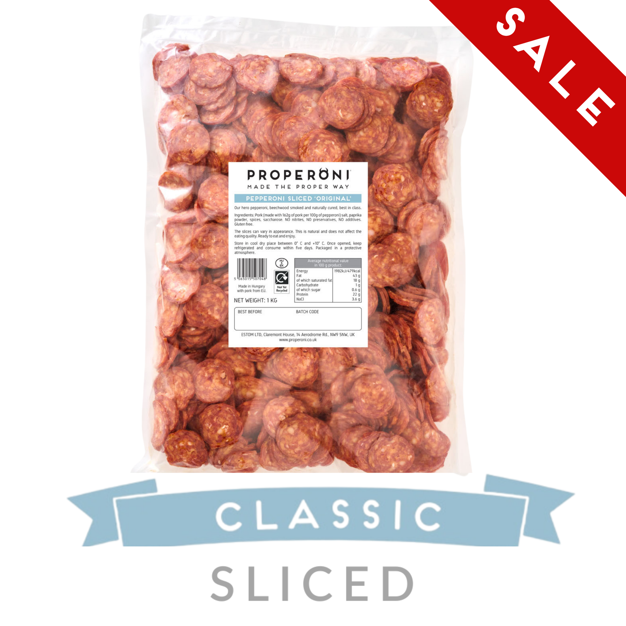 Properoni Classic Sliced Pepperoni 1kg