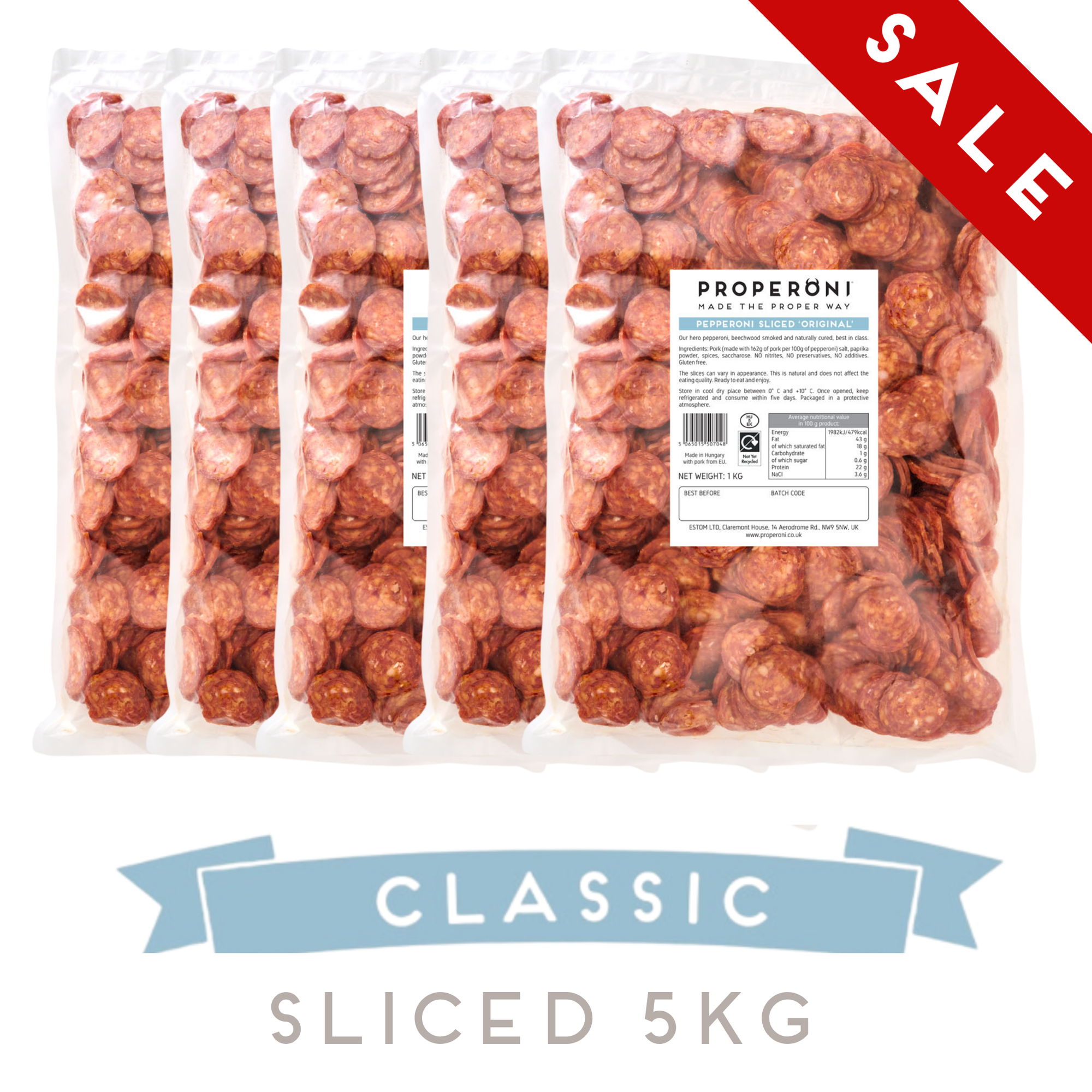 Properoni Classic Sliced Pepperoni 5kg
