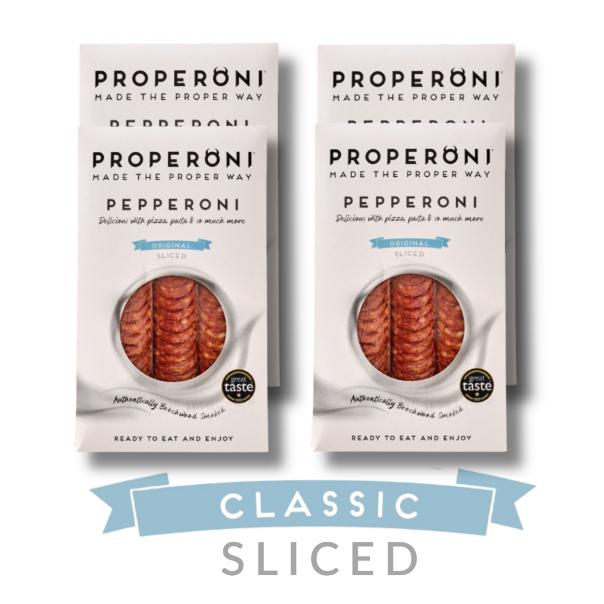 Properoni Classic Sliced Pepperoni 4 x 80g